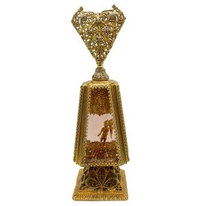 Atq Matson Hollywood Regency Ormolu Glass Putti Cherub Filigree Perfume Bottle